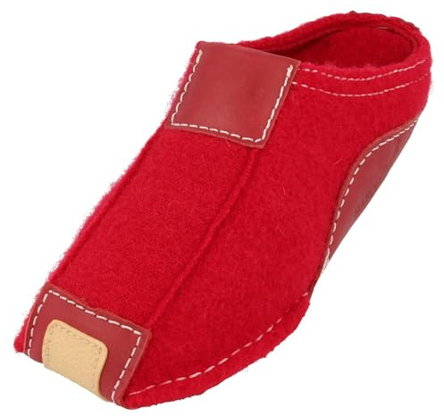 HAFLINGER Pocahontas Pantoffel Hausschuh mit TR-Gummisohle Wechselfussbett unisex