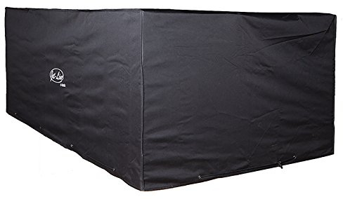 Jet-Line Gartenmöbel Abdeckplane 2,1 x 1,3 x 0,8 m Winterqualität Schwarz Wasserfest UV-Beständig aus Oxford-Gewebe Hülle Abdeckung für Gartenmöbel