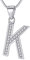 Morella Damen Buchstabenhalskette Halskette und Anhänger Buchstabe K aus 925 Silber rhodiniert 45 cm lang