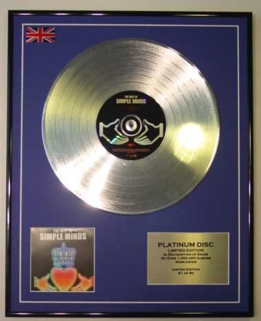 Everythingcollectible Simple Minds/Limitierte Edition Platin Schallplatte/Record/The Best of Simple Minds