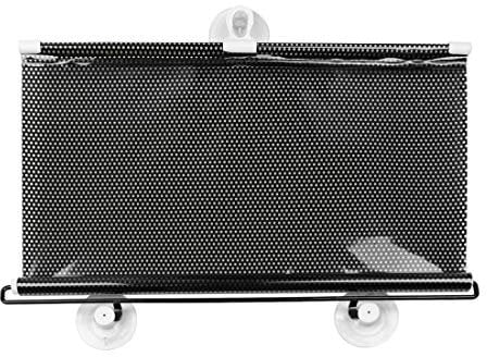 sourcingmap Dotted Retractable Car Window Sun Shade Protector 58x125cm
