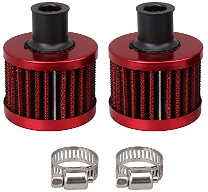 BQLZR Mini-Kurbelgehäuse, Öl/Lufteinlass, Entlüftungsventil, Belüftungsfilter, Rot, 13 mm, 2 Stück