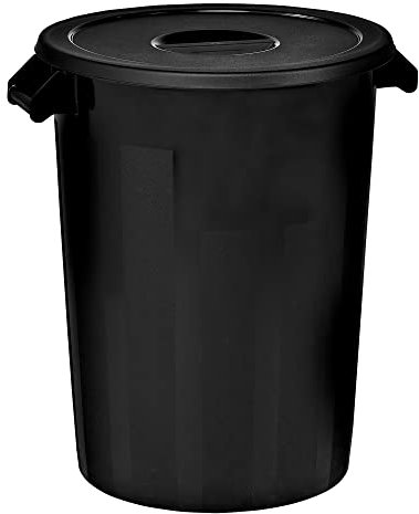 Denox DEN086 Cubo Industrial 100 litros. Negro, diámetro 515x670 mm