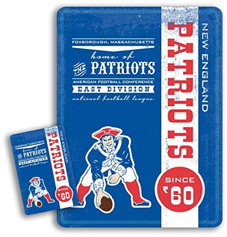 Pro Specialties Group NFL New England Patriots 40,6 x 30,5 cm Blechschild für Sport-Fans, Spielzimmer – Bonus-Magnet