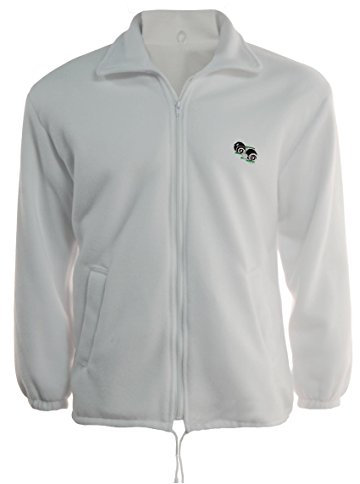 G5 APPAREL Bowls Lawn Bowling Unisex Zipper Polar Fleece Jacket with Logo (3XL) White