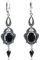 Jugendstil Ohrringe Schwarz Silber Marken Kristalle Gothic Chandelier Ohrhänger NOBEL SCHMUCK