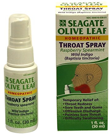 Seagate, Olive Leaf Throat Spray, Raspberry Spearmint, 1 fl oz (30 ml)