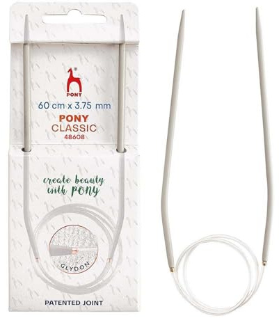 Pony Classic Circular Knitting Needles, Aluminium, 60cm x 3.75mm - 1 Piece