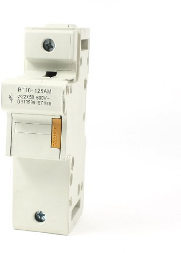 sourcing map RT18–125 AM AC 690 V 125 A 1 Pole 1P 22 x 58 mm Zylindrische Sicherungshalter Boden de
