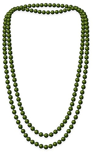 Soul-Cats Eine süße Kette Perlenkette Perlen viele Farben XXl lang pink blau creme, Farbe: grün, Kettenlänge: 148 cm