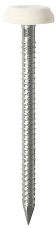 TIMco A4 Stainless Steel Polymer Headed Nails - Size: 50mm - Finish: White - PN50W Pack of: 100