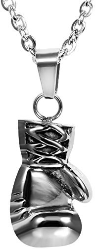 Flongo Damen Halskette Männer Anhänger Herren Kette Boxhandschuh Boxhandschuhe Handschuhe Anhänger Motorradfahrer Biker Herren-Accessoires