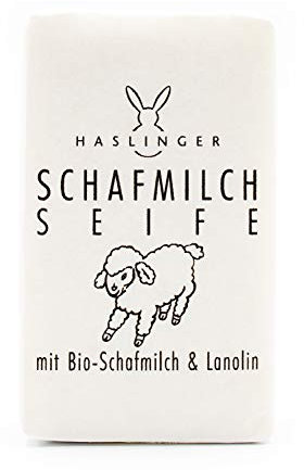 Haslinger 6046 Schafmilch Seife handverpackt in Papier, 150 g