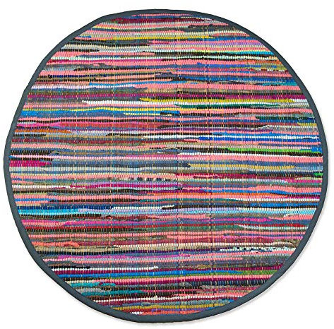 DII Chindi, Home Collection, Handgewebt, Multicolor, Flickenteppich, 91 cm rund
