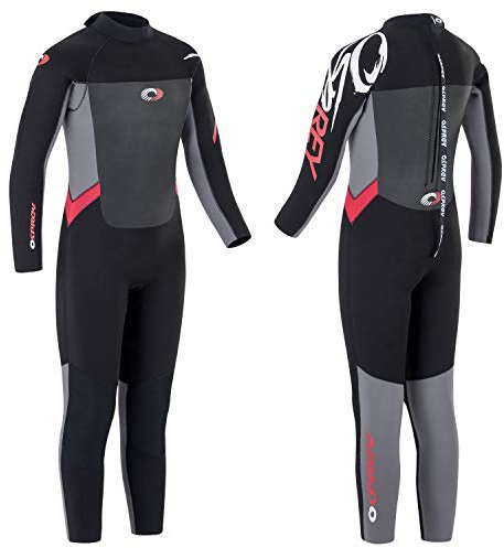 Osprey Boys' 5 Mm Full Length Winter Wetsuit for Kids, Black Red, S UK