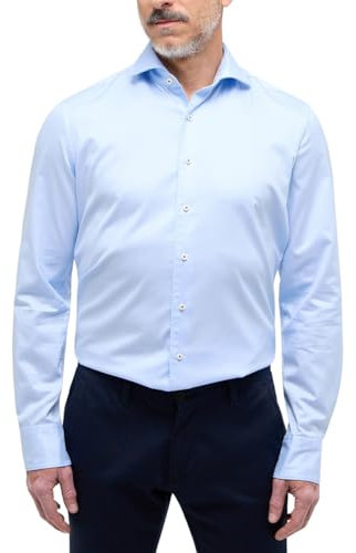 ETERNA Slim Fit 1863 Hemd Langarm Haifischkragen Twill hellblau