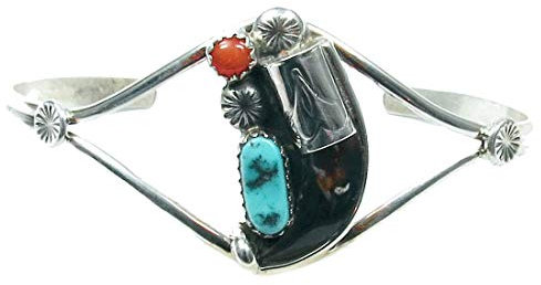 Indianerschmuck Armspange für Damen aus Sterling Silber - Coyote Claw