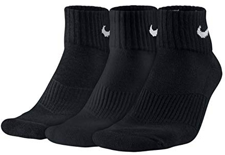 Nike Men's Cushion Quarter Socks (Pack of 3),Black (Black / White),5-8 UK(38-42 EU)