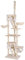 lionto XXL Árbol Rascador Escalador para Gatos Altura Ajustable del Techor 230-250 cm, Beige/Blanco