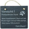 condecoro Schiefer Schild 'Vorsicht freilaufender Hund - wenn Hund kommt flach auf den Boden Legen... ' Schiefertafel Wandbild Türschild