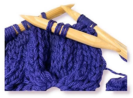 Juey Jumbo Cable Needle Double Point 25mm x 400mm Handcrafted from Reclaimed Wood for Creating Chunky Extreme Size Twists plaits Patterns to Knits Natural Colour