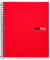 Miquelrius - Notizbuch Notebook The Original - 6 Farbstreifen, A5, 150 Blatt, 7 mm Liniert, 70 g mikroperforiertes Papier, 2 Löcher, blickdichter Polypropylen-Einband, Rot