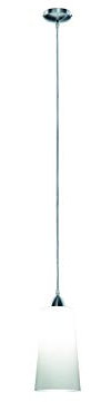 Reality Leuchten Pendelleuchte Koni R30551001, Metall Nickel matt, Glas weiß, exkl. 1x E27