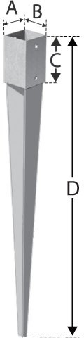 Simpson PPJE100/100/750G Einschlagbodenhülse 100x100x750