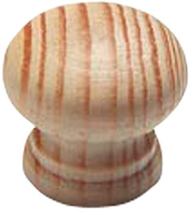 Merriway BH03885 (10 Pcs) Pine Wood Drilled Unlacquered Cupboard Cabinet Drawer Door Knob 60 mm (2.1/2 Inch) - Pack of 10 Pieces