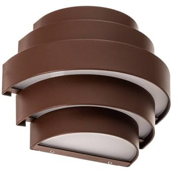 Lucande LED Wandleuchte außen Enisa (spritzwassergeschützt (Modern) in Braun aus Aluminium (2 flammig,) - Außenwandleuchten Wandlampe Led Außenlampe Outdoor für Außenwand/Hauswand