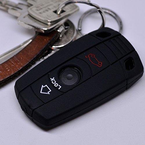 Soft Case Schutz Hülle Auto Schlüssel für BMW E90 E91 Z4 E87 E60 1er E81 E82 E87 E88 ab 08 5er 6er E71 E72 Z4 E89 Car Key Smartkey/Farbe: Schwarz