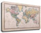 Quadro moderno MAPPA DEL MONDO Mappamondo continente Vintage retro Rosa Antico STAMPA SU TELA Quadri Moderni XXL Arte Moderno Arredamento arredo Cucina Soggiorno Camera da letto (50x100 cm)