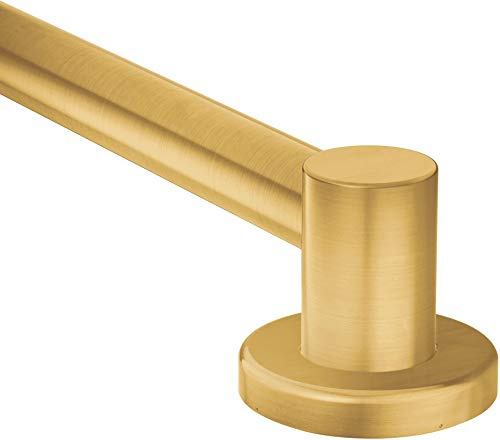 Moen YG0418BG Bathroom Safety 18-Inch Stainless Steel Modern Bathroom Grab Bar, Brushed Gold