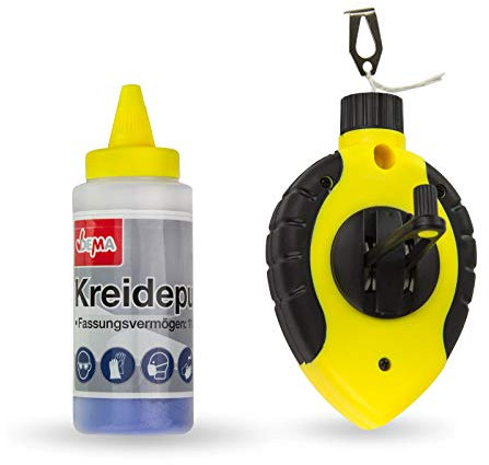 Schlagschnur Markierschnur Set 30 m inkl. Kreidepulver Kreide blau Markierset