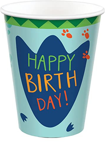 (PKT) Dino-Mite Paper Cups 250ml (8 pk)