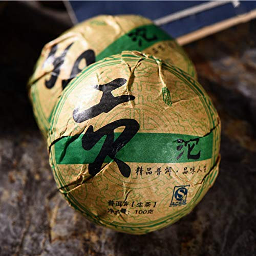 Thé de Yunnan Pu-erh Thé Puer 100g (0.22LB) Gâteau de thé Sheng Pu Erh Thé vert Thé chinois Thé de thé Thé cru Sheng cha Nourriture saine Nourriture verte