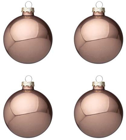 BIZZOTTO Weihnachtskugeln aus Glas, Farbe Sand, 4 Stück, Durchmesser 150 mm, Dekoration für Weihnachten