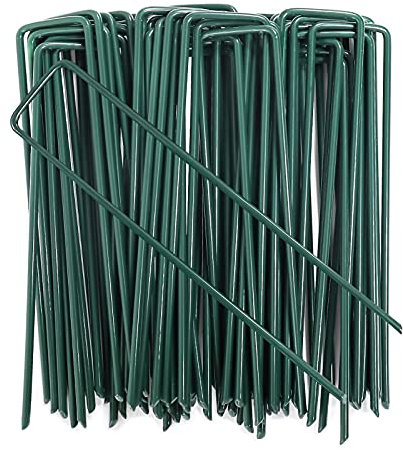 AGAKY 50 Grapas para Jardín, Césped Artificial, Estacas de Jardin,Estacas de Fijación para Mallas, Clavo Metal Galvanizado