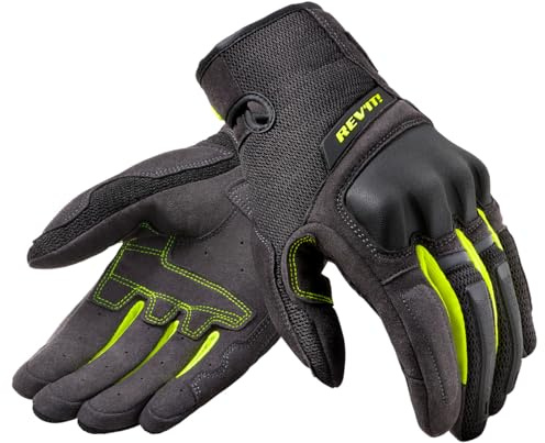 REV'IT! Motorradhandschuhe kurz Motorrad Handschuh Volcano Handschuh schwarz/neon-gelb S, Herren, Tourer, Ganzjährig, Textil