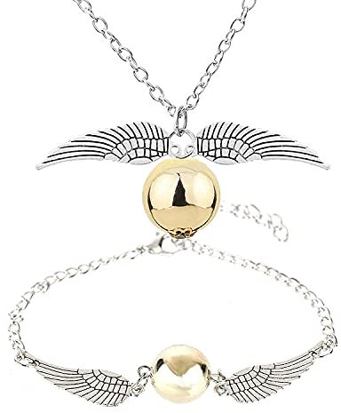 ZLESAGII Goldener Schnatz Halskette und Armband mit Anhänger Silber Charme Film Liebhaber Fan-Merch Kinder Geschenk Kette