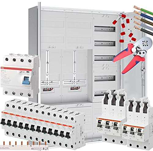 WITTKOWARE 3-Punkt Zweifamilienhaus Zählerschrank-Set 2Z | 5-reihig mit APZ-Raum & HLAK | VDE 0603 Komplettschrank inklusive 2x 35A SLS, FI, 12x B16A & Crimp-Verdrahtungssatz