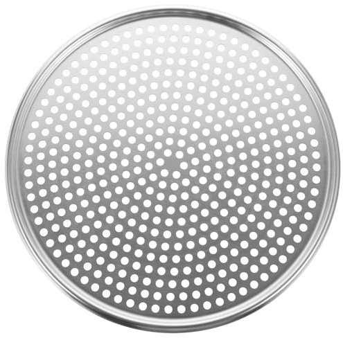 Pizzablech 25.7cm Pizza Backblech rund und gelocht, Edelstahl antihaft Pizzapfanne aus Karbonstahl, Backen im Ofen Backgeschirr Pizzaform für Ofen