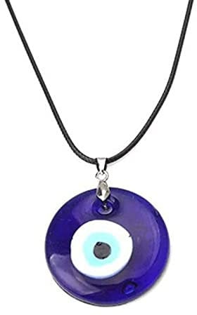 DANLINI Evil Eye Pendant Necklace Resin Leather Rope Chain Turkish Protect Lucky Necklace for Women Men Gifts blue eye necklace gold