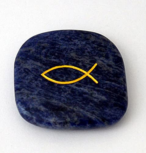Handschmeichler mit Fisch Sodalith