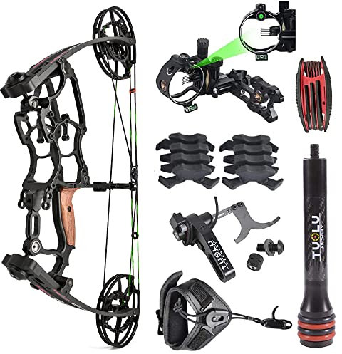AMEYXGS Bogenschießen Compoundbogen 40-65lbs Dual-Use Katapult Stahlkugel Jagdbogen Sportbogen für Outdoor-Schießen Angeln Erwachsene Bogen (Schwarz)