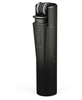 Clipper Metall Large Feuerzeug Gas - 1x Feuerzeug Edles Design inkl. Geschenk Box + DHB (Black Gradient)