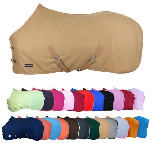 RL24 - Abschwitzdecke mit Kreuzgurt Basicline – Hellbraun – Gr. 125cm | Pferdedecke