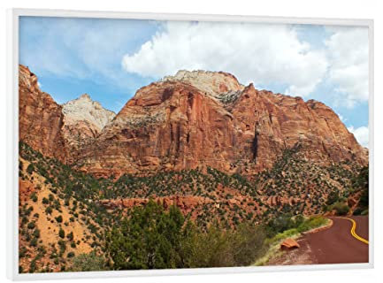 artboxONE Poster mit weißem Rahmen 18x13 cm Reise Zion National Park, Utah - Bild Zion national Park Amerika Berge