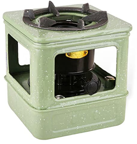 DONGCY Portatif Brûleur de Poêle Au Kérosène/Gas-Oil Poêle de Chauffage Camping Léger Au Kérosène pour Bivouac Intérieur Extérieur Patio Randonnée Émailler,Green,Onesize