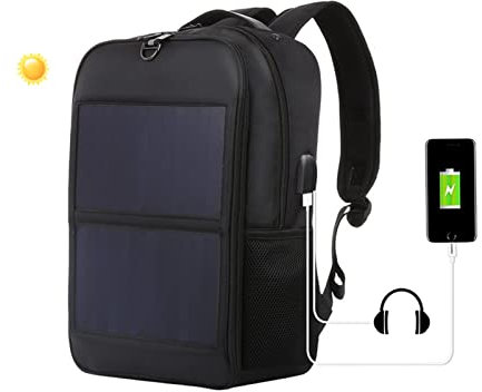 Chargeur de Sac à Dos Solaire, Sac à Dos D'énergie Solaire Ergonomique étanche 5 V avec Port de USB, Protection de Circuit Intelligente, Alimentation de Voyage pour Sports de